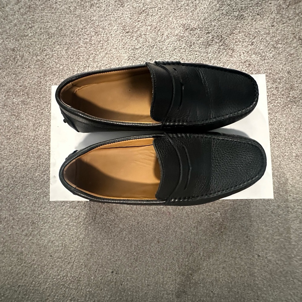 Oliver Cabell Black Leather Slip-On Loafers - Picture 3 of 5